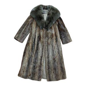 Vintage Mink Fur Coat with Fox Fur Collar